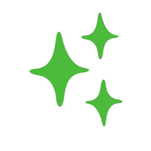 graphic with green stars